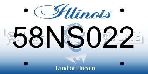 58NS022 Illinois License Plate