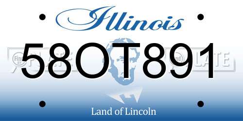 58OT891 Illinois License Plate