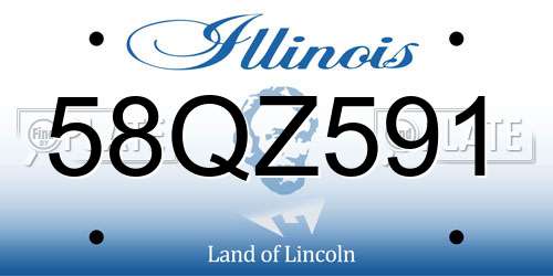 58QZ591 Illinois License Plate