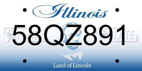 58QZ891 Illinois License Plate