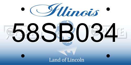 58SB034 Illinois License Plate