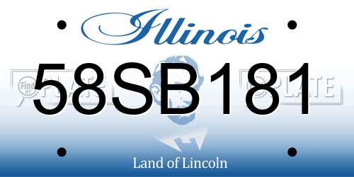 58SB181 Illinois License Plate