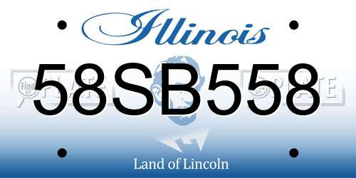 58SB558 Illinois License Plate