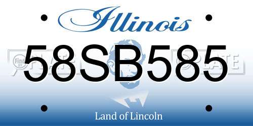 58SB585 Illinois License Plate