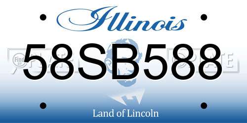 58SB588 Illinois License Plate