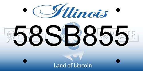 58SB855 Illinois License Plate
