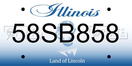 58SB858 Illinois License Plate