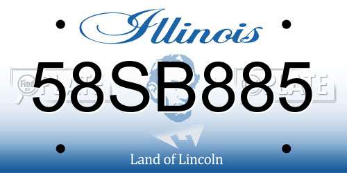 58SB885 Illinois License Plate