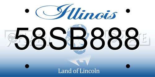 58SB888 Illinois License Plate