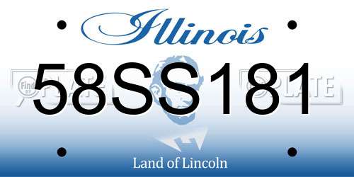 58SS181 Illinois License Plate
