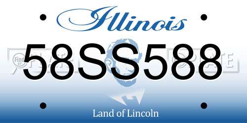 58SS588 Illinois License Plate