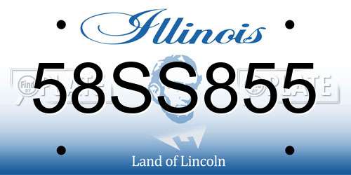 58SS855 Illinois License Plate