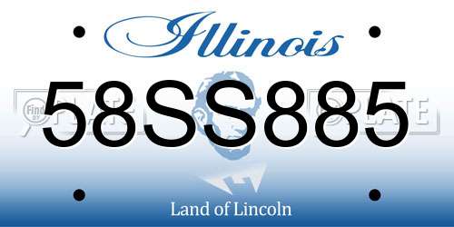 58SS885 Illinois License Plate