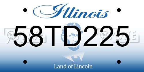 58TD225 Illinois License Plate