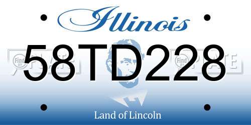 58TD228 Illinois License Plate