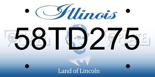 58TD275 Illinois License Plate