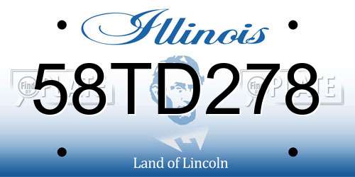 58TD278 Illinois License Plate