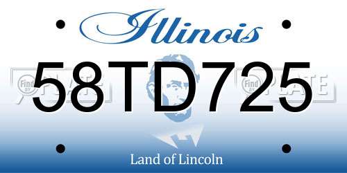 58TD725 Illinois License Plate