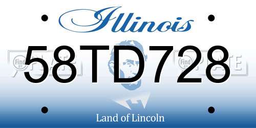 58TD728 Illinois License Plate