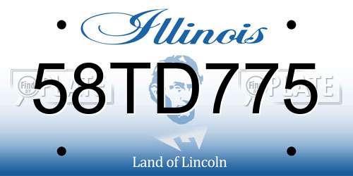 58TD775 Illinois License Plate