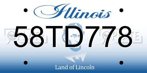 58TD778 Illinois License Plate