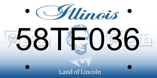 58TF036 Illinois License Plate