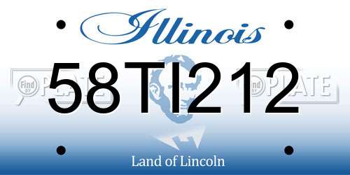 58TI212 Illinois License Plate
