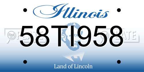 58TI958 Illinois License Plate