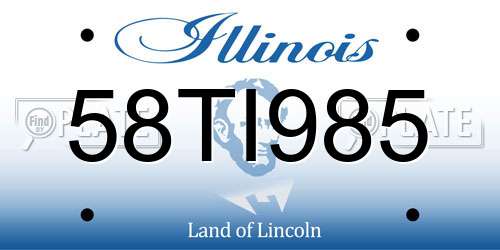 58TI985 Illinois License Plate