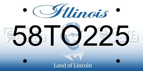 58TO225 Illinois License Plate