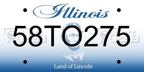 58TO275 Illinois License Plate