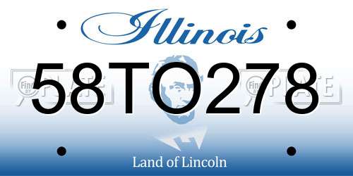 58TO278 Illinois License Plate