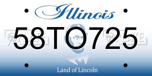 58TO725 Illinois License Plate