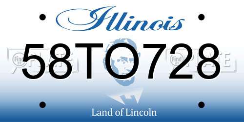 58TO728 Illinois License Plate