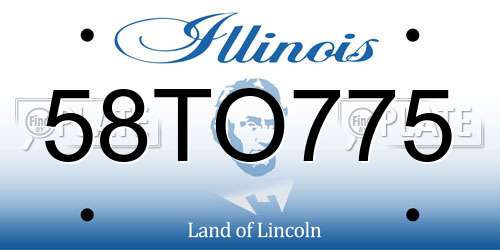 58TO775 Illinois License Plate