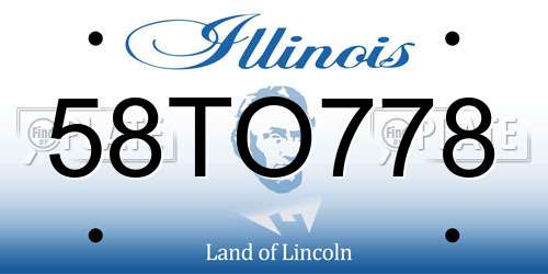 58TO778 Illinois License Plate