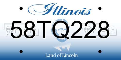 58TQ228 Illinois License Plate
