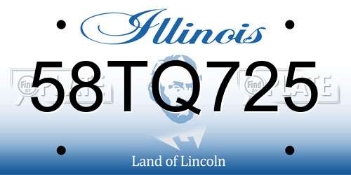 58TQ725 Illinois License Plate