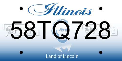 58TQ728 Illinois License Plate