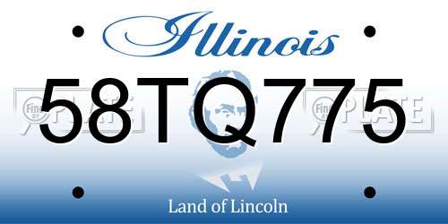 58TQ775 Illinois License Plate