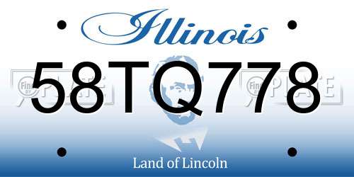 58TQ778 Illinois License Plate