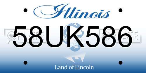 58UK586 Illinois License Plate