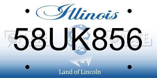 58UK856 Illinois License Plate