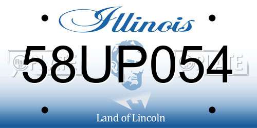 58UP054 Illinois License Plate