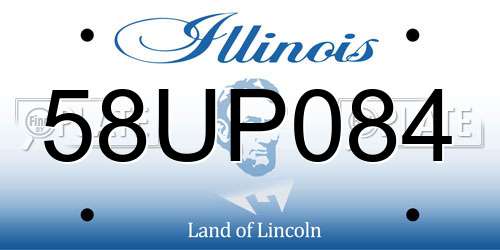 58UP084 Illinois License Plate
