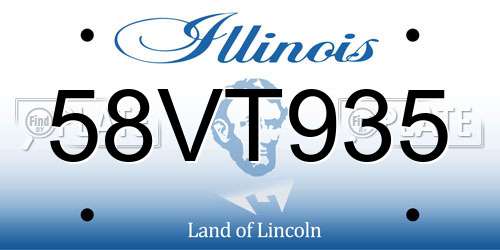 58VT935 Illinois License Plate