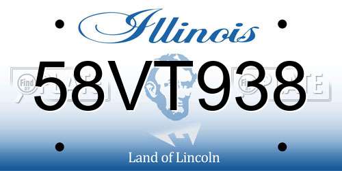 58VT938 Illinois License Plate