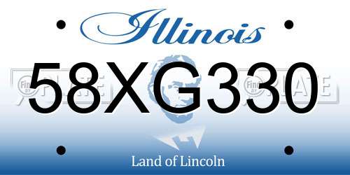 58XG330 Illinois License Plate