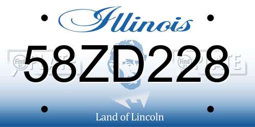 58ZD228 Illinois License Plate