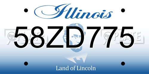 58ZD775 Illinois License Plate